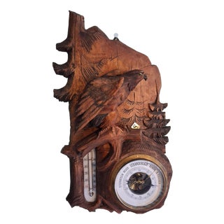 Black Forest Eagle Thermometer & Barometer, 1950s For Sale