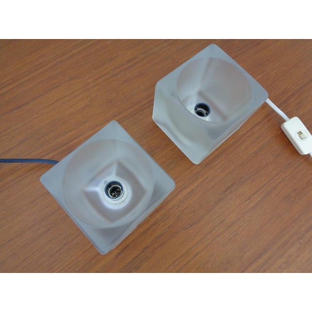 Glass Cube Table Lamps from Peill & Putzler, 1970s, Set of 2 For Sale - Image 16 of 18