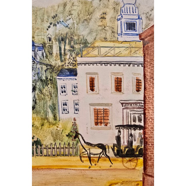 Johannes Schiefer -1950s Naive Street Scene at Spring -Oil Painting For Sale - Image 9 of 13