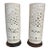 Vintage Blanc De Chine Chinese Reticulated Porcelain Vases or Lamp Bases W/Wood Stands Set of 2 For Sale