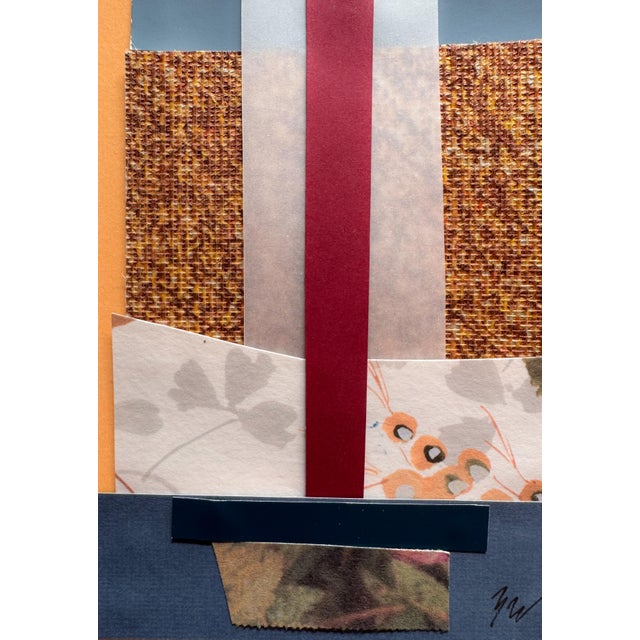 Orange "Into the Sun 5" Original Mixed-Media Collage on Paper by Zac Woodiel For Sale - Image 8 of 9
