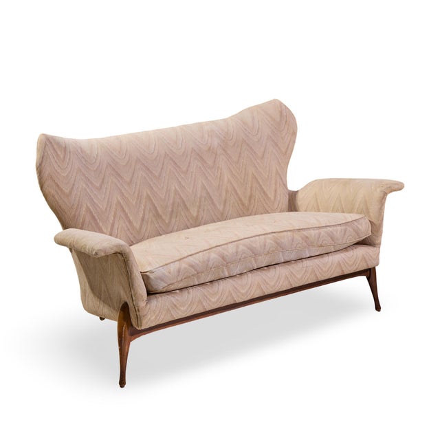 Ben Seibel Mid Century Walnut Gala Settee Sofa For Sale - Image 9 of 9