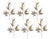 Gold Long Blade Eucalyptus Leaf Spray (Set of 6) For Sale