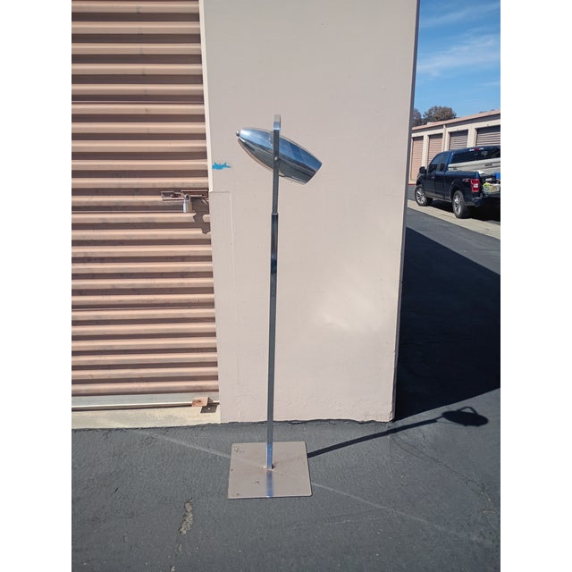 2000 - 2009 Custom Made Polished Aluminum and Chromed Steel Space Age Floor Lamp For Sale - Image 5 of 5