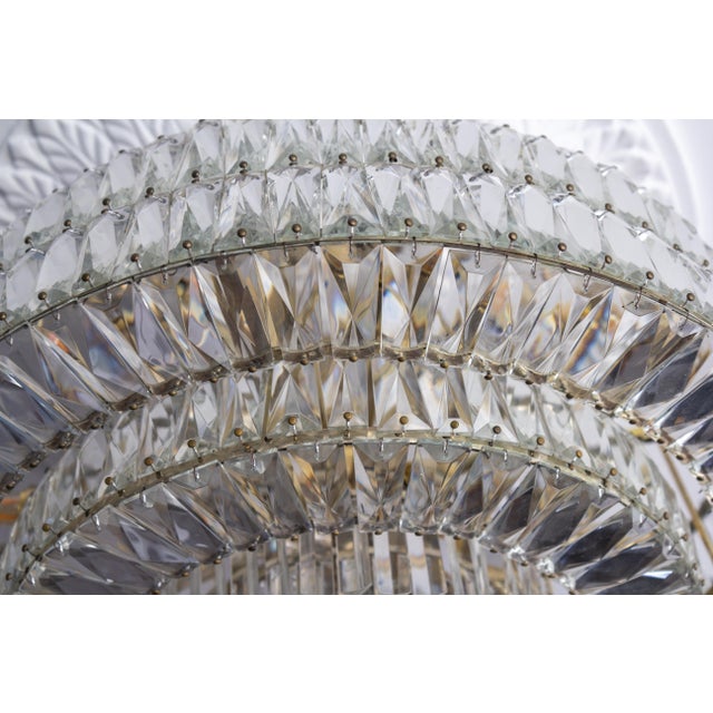 Large Mid-Century Modern Crystal 12-Light Ceiling Lamp, 1950s For Sale - Image 10 of 18