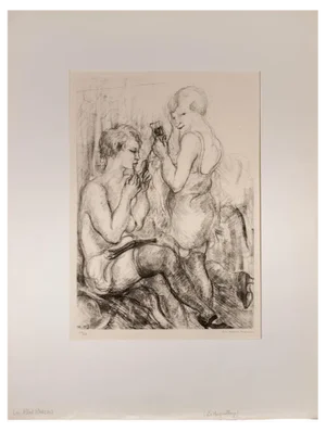 Luc-Albert Moreau, Two Women, Early 20th Century, Lithograph