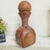 1970s Italian Leather Wrapped Decanter Brass Knight Crest, Bar Cart Dark Academic For Sale - Image 9 of 18