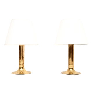 Vintage Swedish Brass Table Lamps by Hans-Agne Jakobsson from AB Markaryd, 1970, Set of 2 For Sale