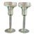 Set of 2 Vintage La Mediterranea Green Glass Candlesticks For Sale