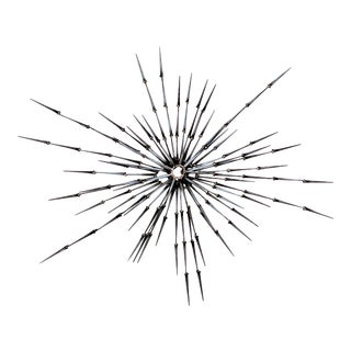 Abstract Brutalist Starburst Metal Sculpture For Sale