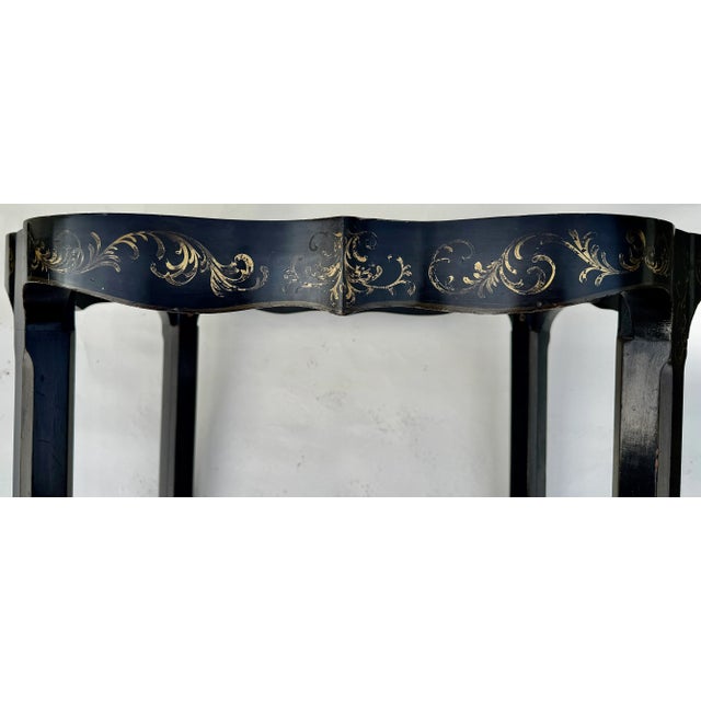 Wood Hand-Painted Tray Table With Peacock & Garden Scene For Sale - Image 7 of 13