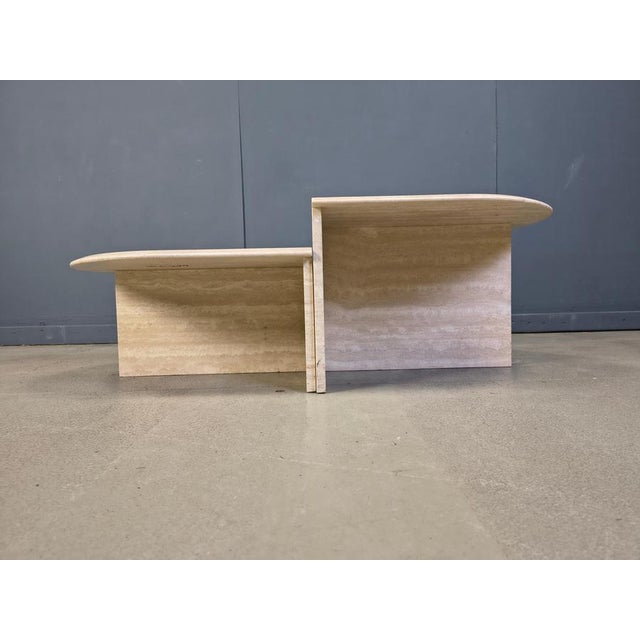 Gold Vintage Travertine Coffee Tables, 1970s, Set of 2 For Sale - Image 8 of 12