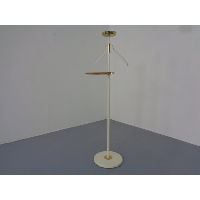 1950s Valet Stand in Brass & Acrylic Glass & Leather from Vereinigte Werkstätten, Germany, 1950s For Sale - Image 5 of 17