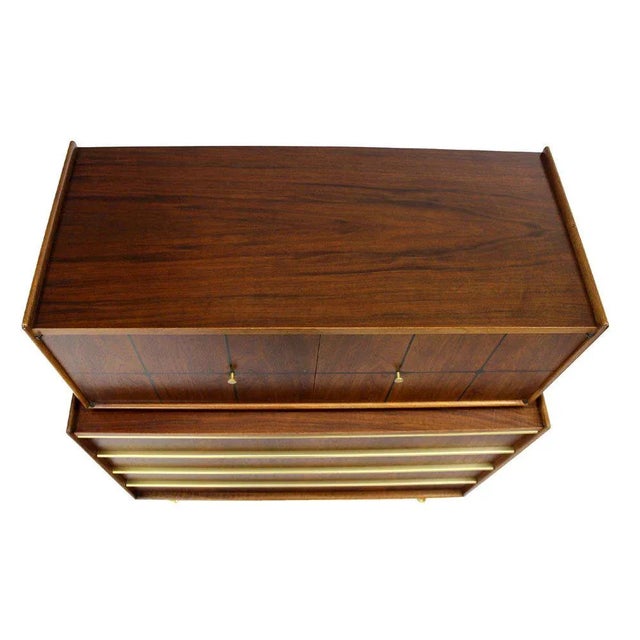 Brown 1950s Vintage Edmond Spence Walnut High Chest For Sale - Image 8 of 10