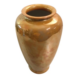 Mid-Century Nippon Iridescent Orange Luster Vase For Sale