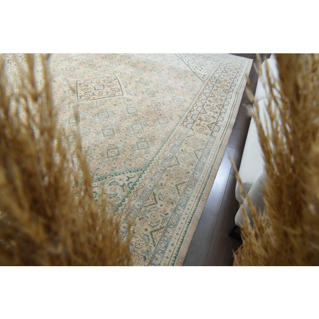 1970s Vintage Persian Handmade Wool Cotton Yellow Area Rug For Sale - Image 11 of 11