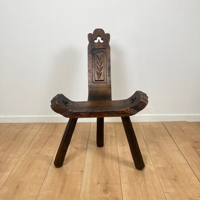 Vintage Brutalist Chairs in Wood, 1950s, Set of 2 For Sale - Image 9 of 17