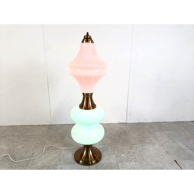 Vintage Floor Lamp in Brass and Glass from Mazzega, 1960s For Sale - Image 10 of 10