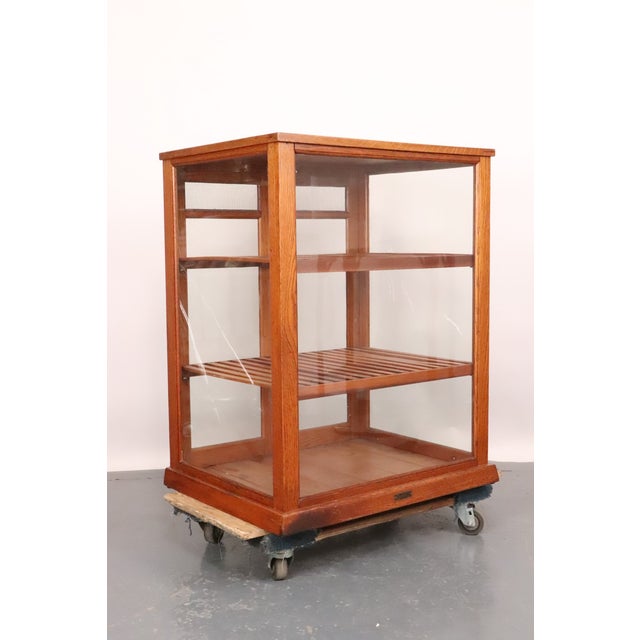 Brown Antique Golden Oak Pie Pastry Display Cabinet For Sale - Image 8 of 16