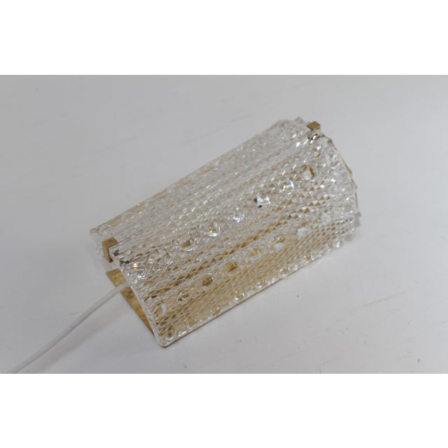 Mid-Century Danish Glass and Brass Sconce by Carl Fagerlund for Orrefors, 1960s For Sale - Image 6 of 15