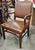 Brown Pair of Mid 20th Century Gunlocke Georgian Style Mahogany and Vinyl Armchairs For Sale - Image 8 of 9