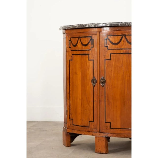 French French Directoire Fruitwood Corner Cabinet with Inlay For Sale - Image 3 of 12