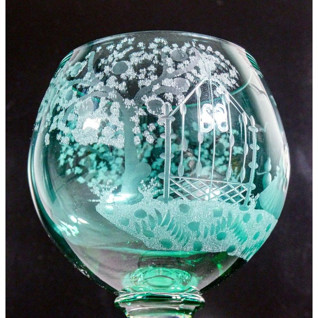 Glass Cut Crystal Glasses from Bohemia, 1950s, Set of 6 For Sale - Image 7 of 9