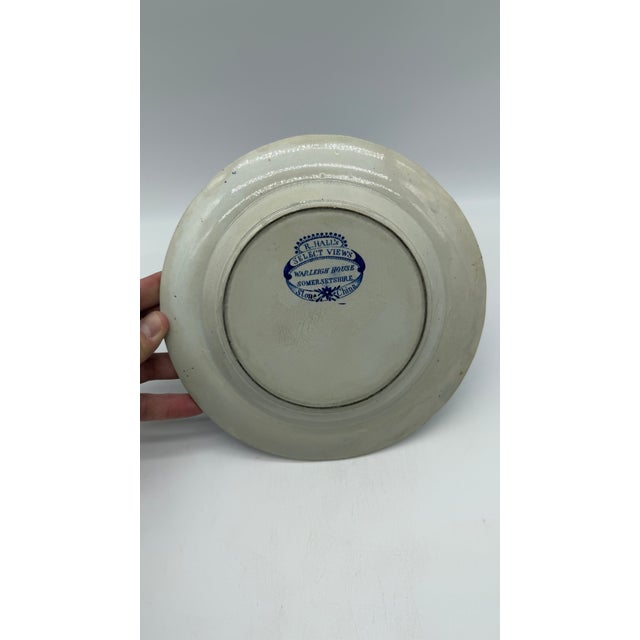 Blue A Blue Dark Transfer Decorated Staffordshire Plate "Warleigh House, Somersetshire", by Ralph Hall, Circa 1830's For Sale - Image 8 of 13