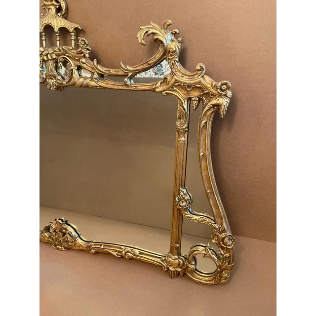 Vintage Friedman Brothers Gilt Pagoda Chinoiserie Wall Mirror For Sale - Image 10 of 15