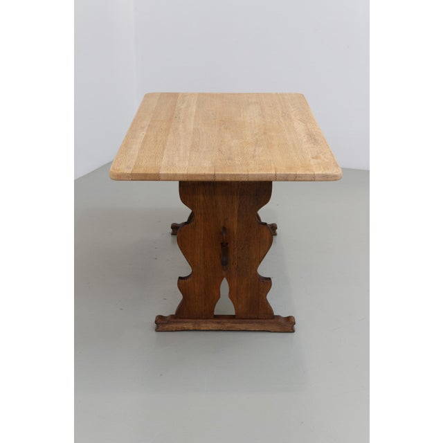 Vintage Danish Brutalist Oak Dining Table, 1960s For Sale - Image 4 of 18