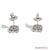 Contemporary 14k (585) White Gold Round Cut Diamond Cluster Stud Earrings, Set of 2 For Sale - Image 3 of 11