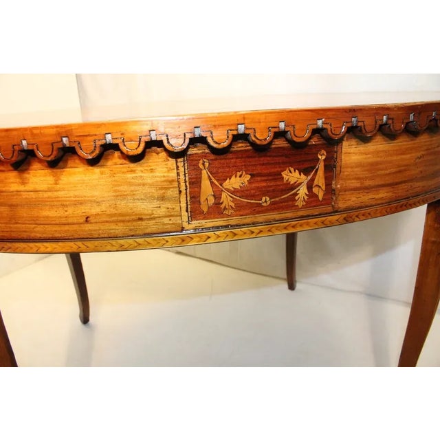 Inlaid Satinwood & Rosewood Continental Style Oval Center Table For Sale In Philadelphia - Image 6 of 7
