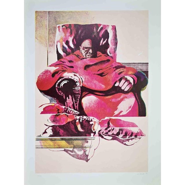 Lithograph realized by Mario Bardi in 1979. Edition of 99. Hand signed and dated in pencil. Excellent condition. This...