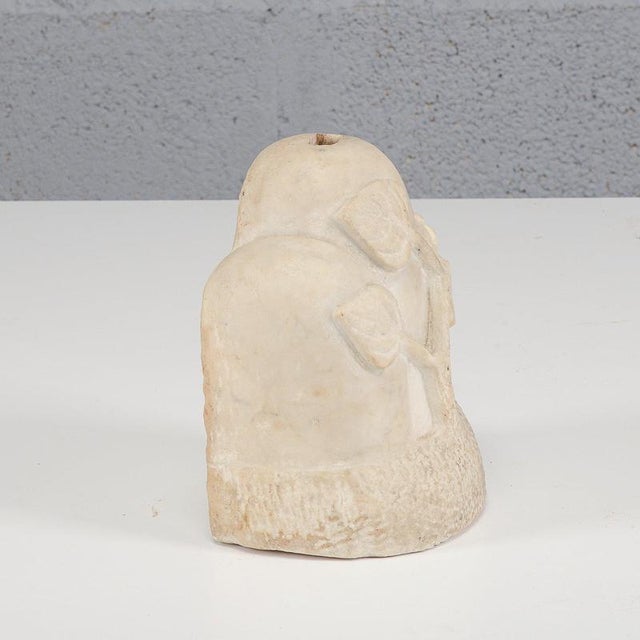Beige Stone Base with Carved Leaf Motifs, Italy, Late 19th Century For Sale - Image 8 of 10