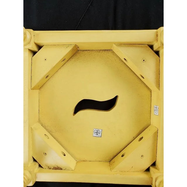 2010s Painted Sunshine Yellow Turned Leg Wood Spot Table For Sale - Image 5 of 6