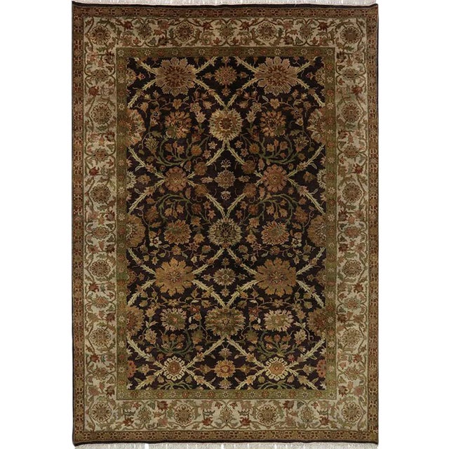 Handwoven Indian Agra Area Rug 5'10"×8'8" For Sale