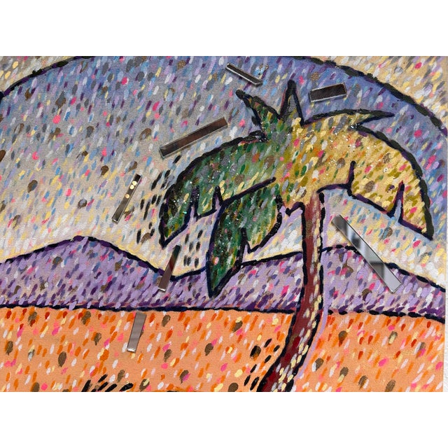 Contemporary Fish Bowl by Louis Recchia | Mixed media Still life of a fish bowl with tropical scenery For Sale - Image 3 of 3