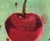 Contemporary Cherry Jubilee by Tammi Otis | Oil on Canvas Painting of a red cherry on a green background For Sale - Image 3 of 4