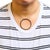 Contemporary .925 Sterling Silver 4.0 Cttw Black Diamond Open Hoop Circle 18" Pendant Necklace (Black Color, I2-I3 Clarity) For Sale - Image 3 of 4