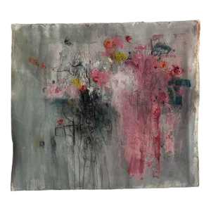 "Water and Light: Morning Sky Turns a Brilliant Pink" Contemporary Original Abstract Acrylic Painting by Stephanie Visser