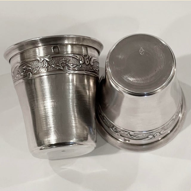 Metal Early 20th Century French Sterling Silver and Vermeil Liqueur Cups- Set of 6 For Sale - Image 7 of 11