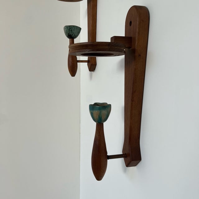 Wood Mid-Century Oak Wall Lights, Set of 2 For Sale - Image 7 of 14