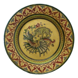 Italian Plate with Dragon and Bear, 1950s