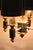 Empire Dark Green Leather and Brass Four-Arm Chandelier, France, 1960s For Sale - Image 6 of 18