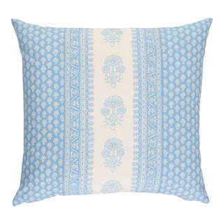 Schumacher x Mark D. Sikes Hyacinth Indoor/Outdoor Pillow 20" in China Blue For Sale