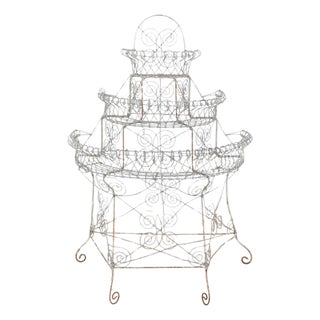 English Mid-20th Century Semi-Circular Wirework Plant Stand For Sale