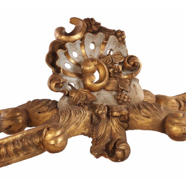 Early 19th Century Early 19th Century Large Scale Roccoco Painted Venetian Italian Console Table With Faux Marble Top. For Sale - Image 5 of 11