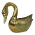 Vintage Extra Large Solid Brass Swan Planter For Sale