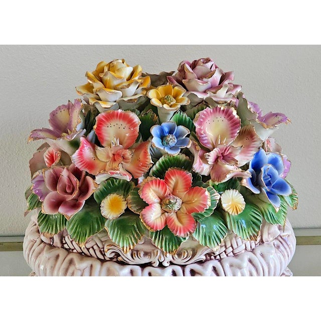 Vintage Italian Capodimonte-Style Porcelain Floral Centerpiece For Sale - Image 10 of 18
