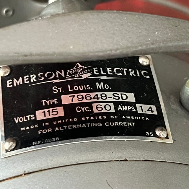 Vintage Emerson Electric 16" Oscillating Metal Desk Fan Fully Functional For Sale In Kansas City - Image 6 of 17